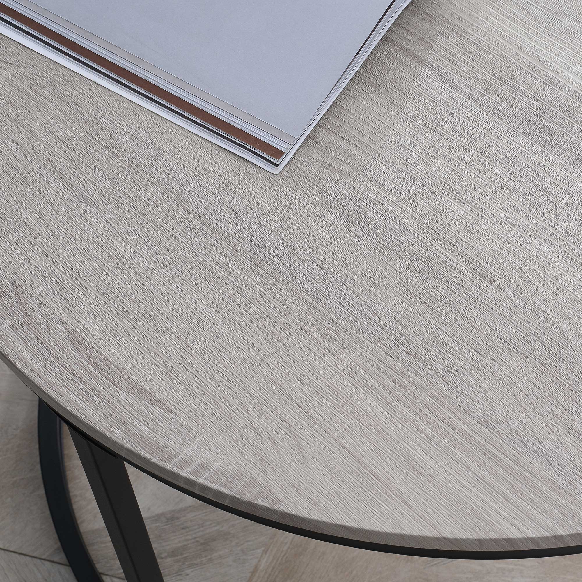 Alt View 7. Homcom - Round Nesting Tables Set of 2, Stacking Coffee Table Set with Metal Frame for Living Room, Grey - Grey.