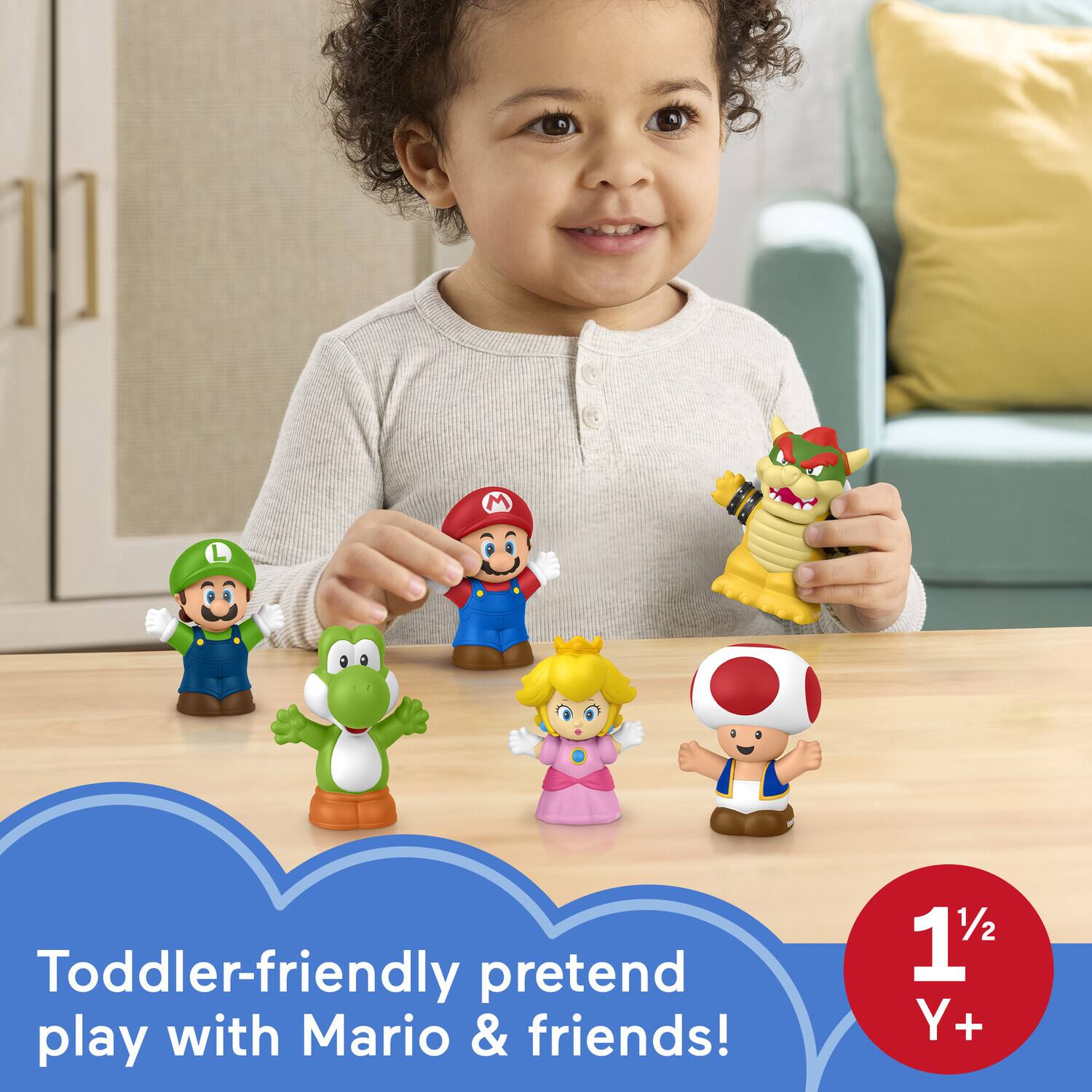 Toddler-friendly pretend play with Mario & friends!  
1 1/2 Y+