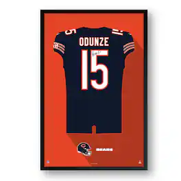 Sporticulture - Rome Odunze Chicago Bears Framed 14" x 20" Jersey Art Print - Multicolor