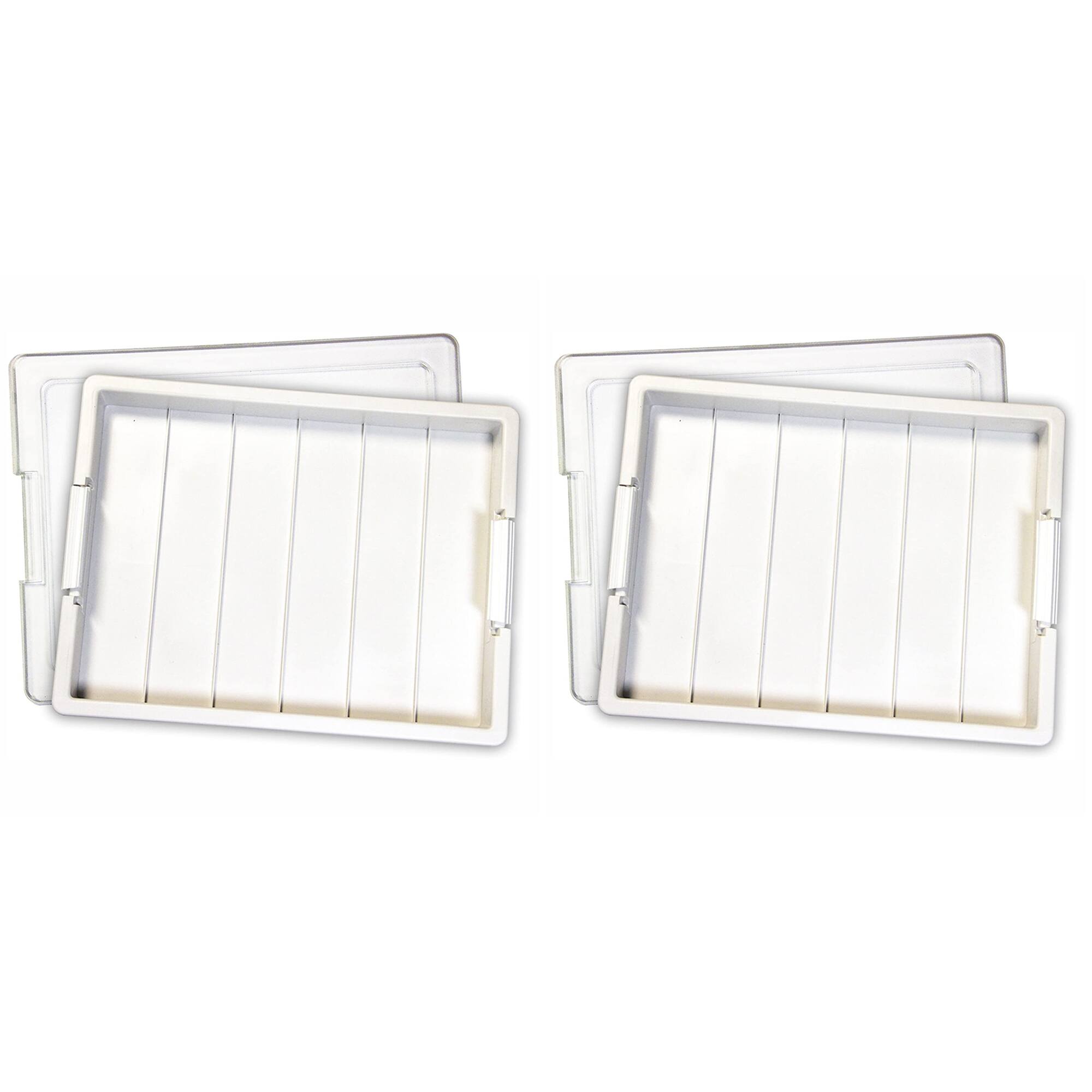 Front. Bead Storage Solutions - Elizabeth Ward Bead Storage Solutions Craft Supplies Organizer Tray (2 Pack) - White.