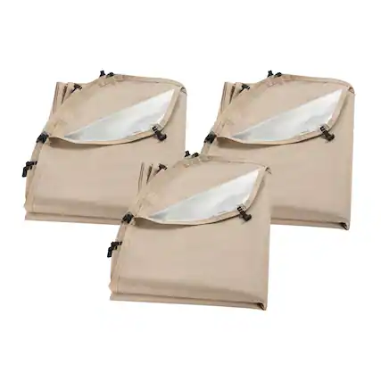 Front. Loheer - Loheer Sun Shade Sail Canopy Covers for 15x13.8 ft Screen House Tent 300D Oxford Waterproof Shade Fabric Pack of 3 Beige - Beige.