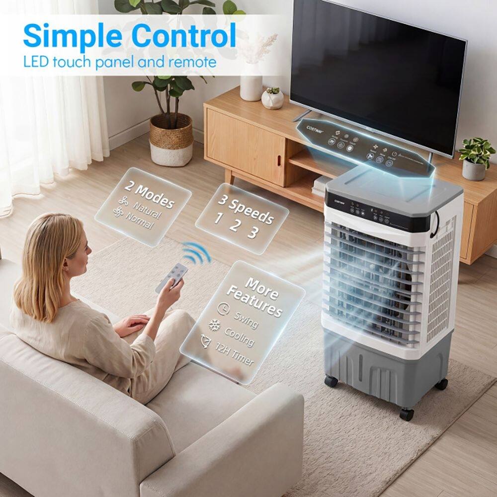 Simple Control  
LED touch panel and remote  

2 Modes  
Natural  
Normal  

3 Speeds  
1 2 3  

More Features  
Swing  
Cooling  
12H Timer