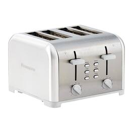 Kenmore - 4-Slice Stainless Steel Toaster, Dual Controls, Wide Slot - White