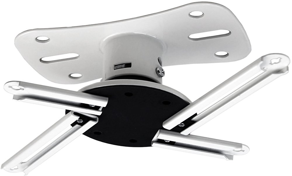 Left View: Kanto - Universal Projector Ceiling Mount - White