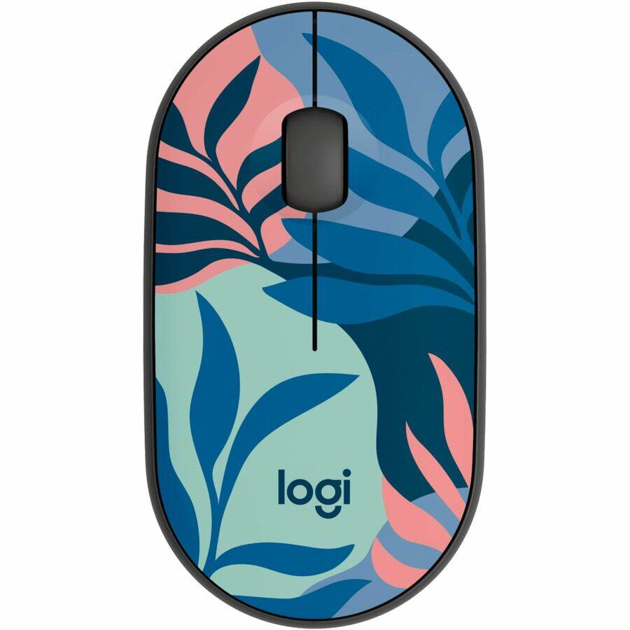 Alt View 1. Logitech - Logitech M340 Mouse - Optical - Wireless - 32.81 ft - Radio Frequency - 2.40 GHz - Floral Leaves - USB Type A - 1000 dpi - Floral Leaves.