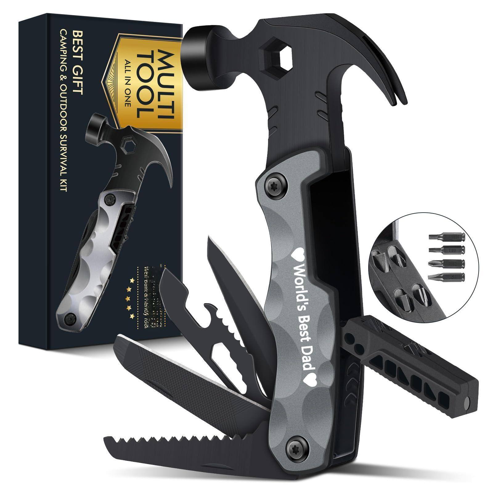 CAMPING & OUTDOOR SURVIVAL KIT  
BEST GIFT  
MULTI TOOL  
ALL IN ONE  

World's Best Dad