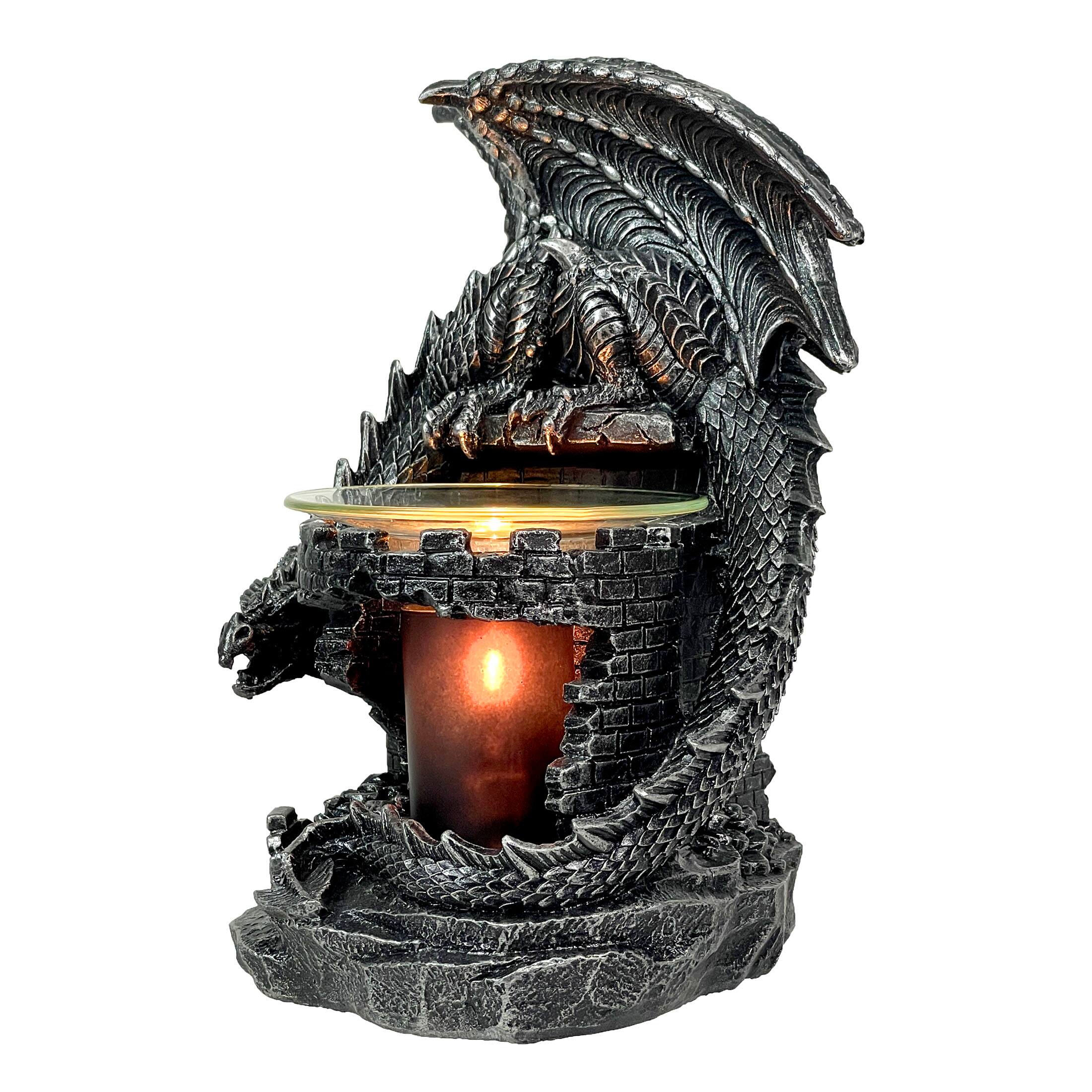Alt View 1. World of Wonders - Fragrance of the Fierce Dragon Castle Guardian Electric Oil Burner - Black.