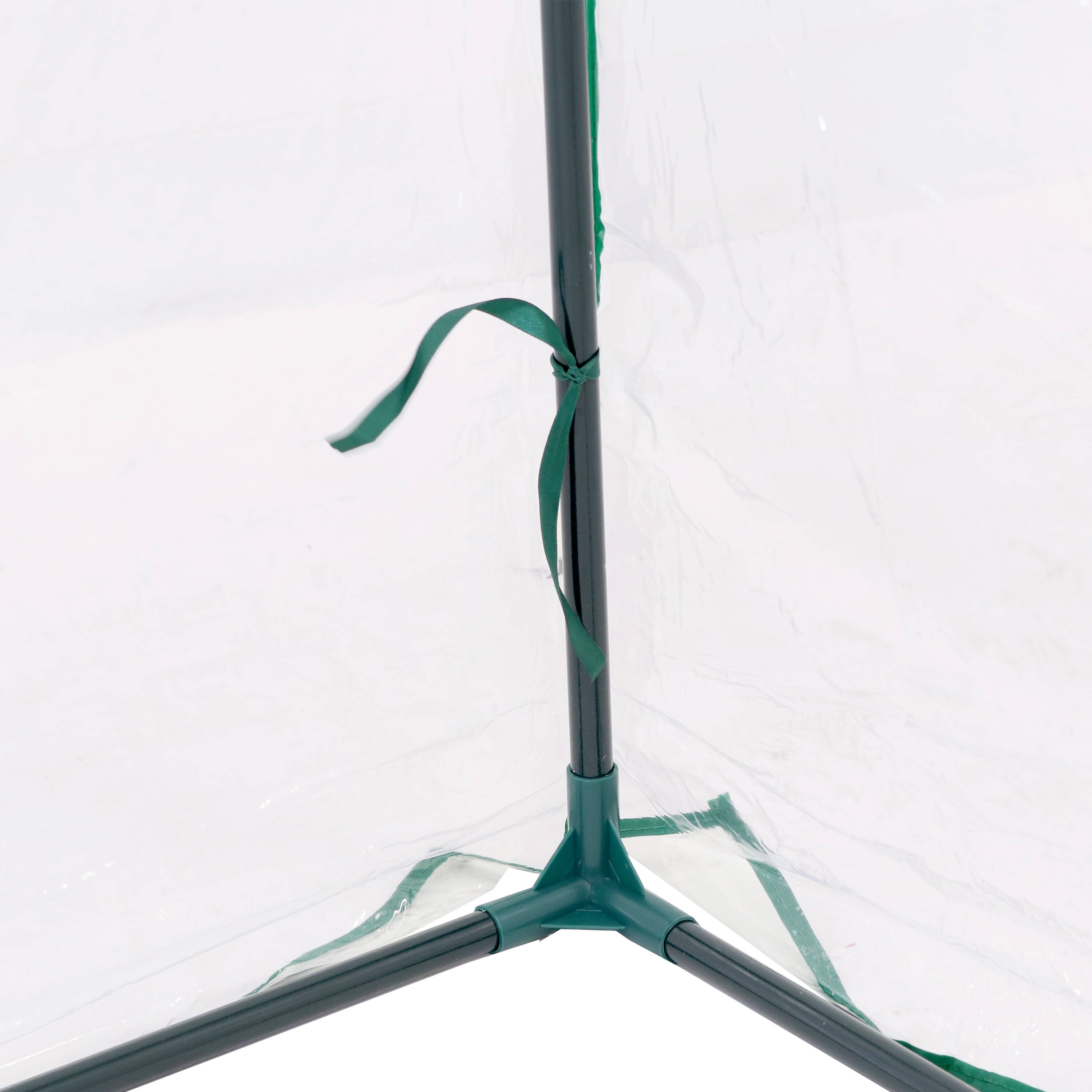 Alt View 8. Sunnydaze - Iron PVC Cover Mini Slant Cloche Greenhouse with Zipper - Clear.