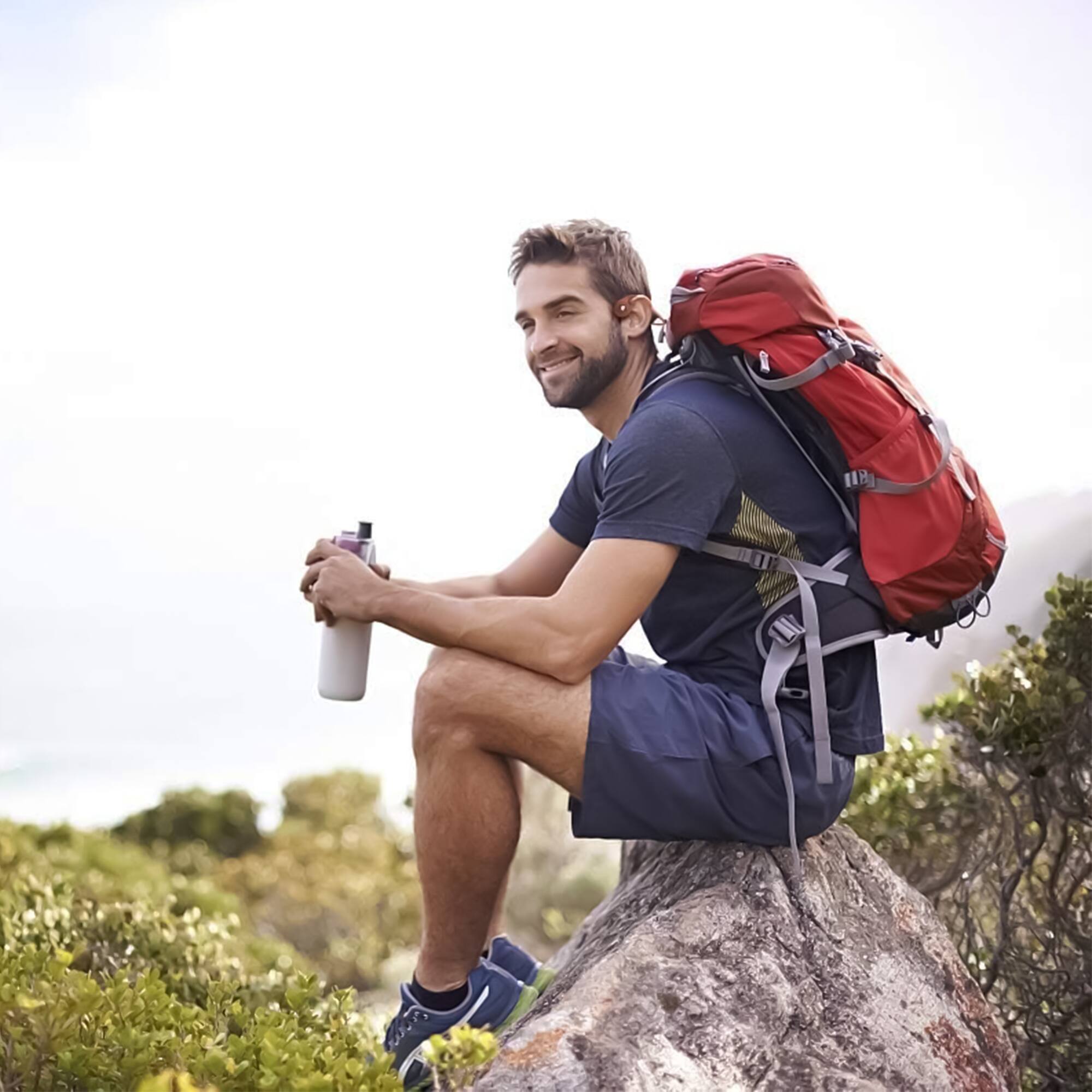 Alt View 2. Pursonic - Pursonic Open-Ear Wireless Bone Conduction Headphones – Lightweight Bluetooth 5.0 Sports Earsets - Blue.