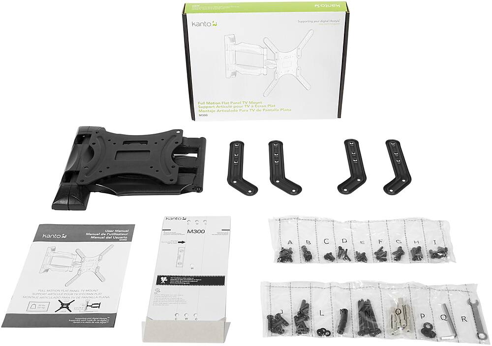 Alt View 1. Kanto - Full-Motion Wall Mount for Most 26" - 55" Flat-Panel TVs - Black.
