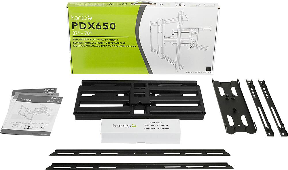 Alt View 1. Kanto - Full-Motion TV Wall Mount for Most 37" - 75" TVs - Extends 21.8" - Black.