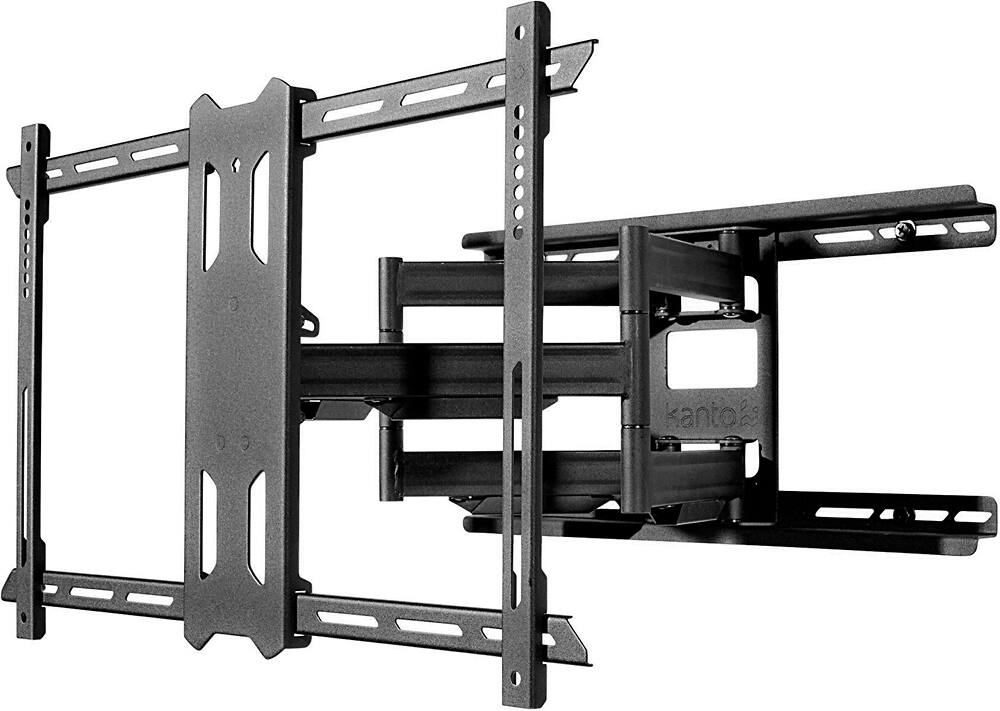 Left. Kanto - Full-Motion TV Wall Mount for Most 37" - 75" TVs - Extends 21.8" - Black.