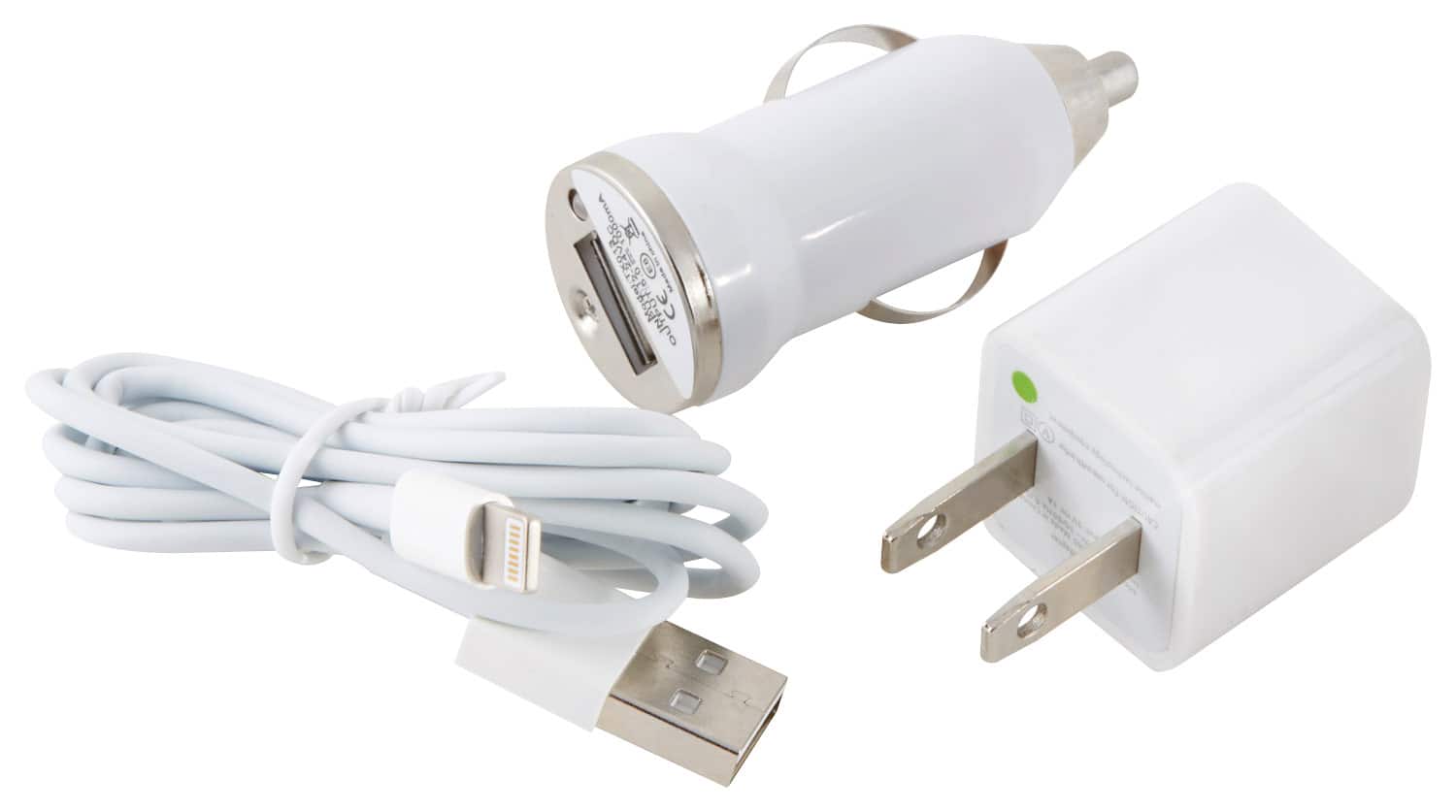 Front. UltraLast - Vehicle and Wall Chargers for Select Apple® Devices - White.