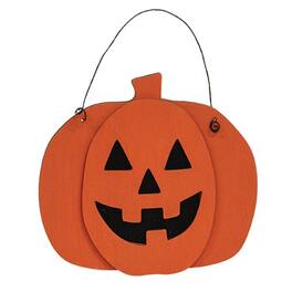 BreeBe - Layered Wood Jack O'Lantern Ornament - Multi