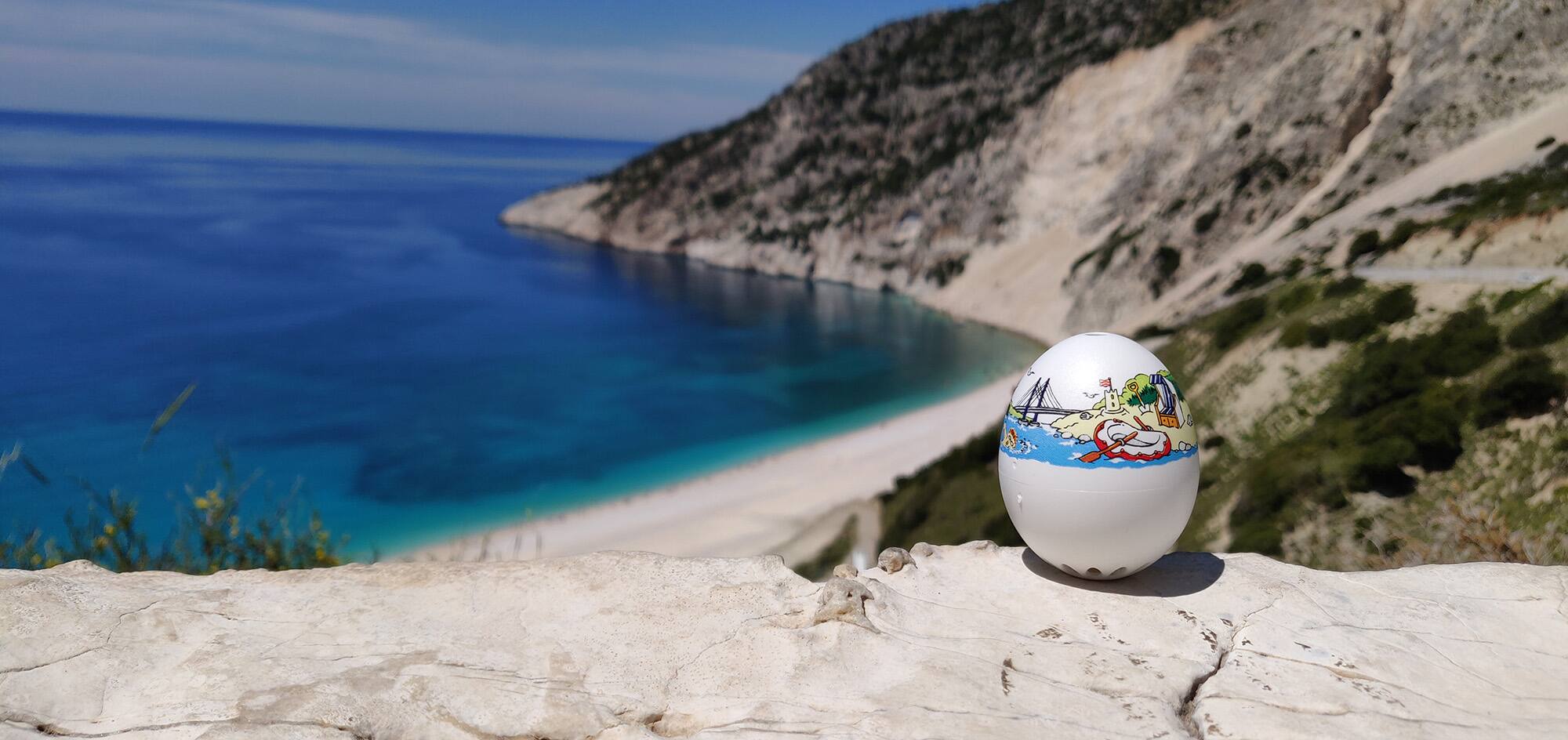 Alt View 4. BrainStream - Coastal BeepEgg Singing and Floating Egg Timer for Boiled Eggs - White.