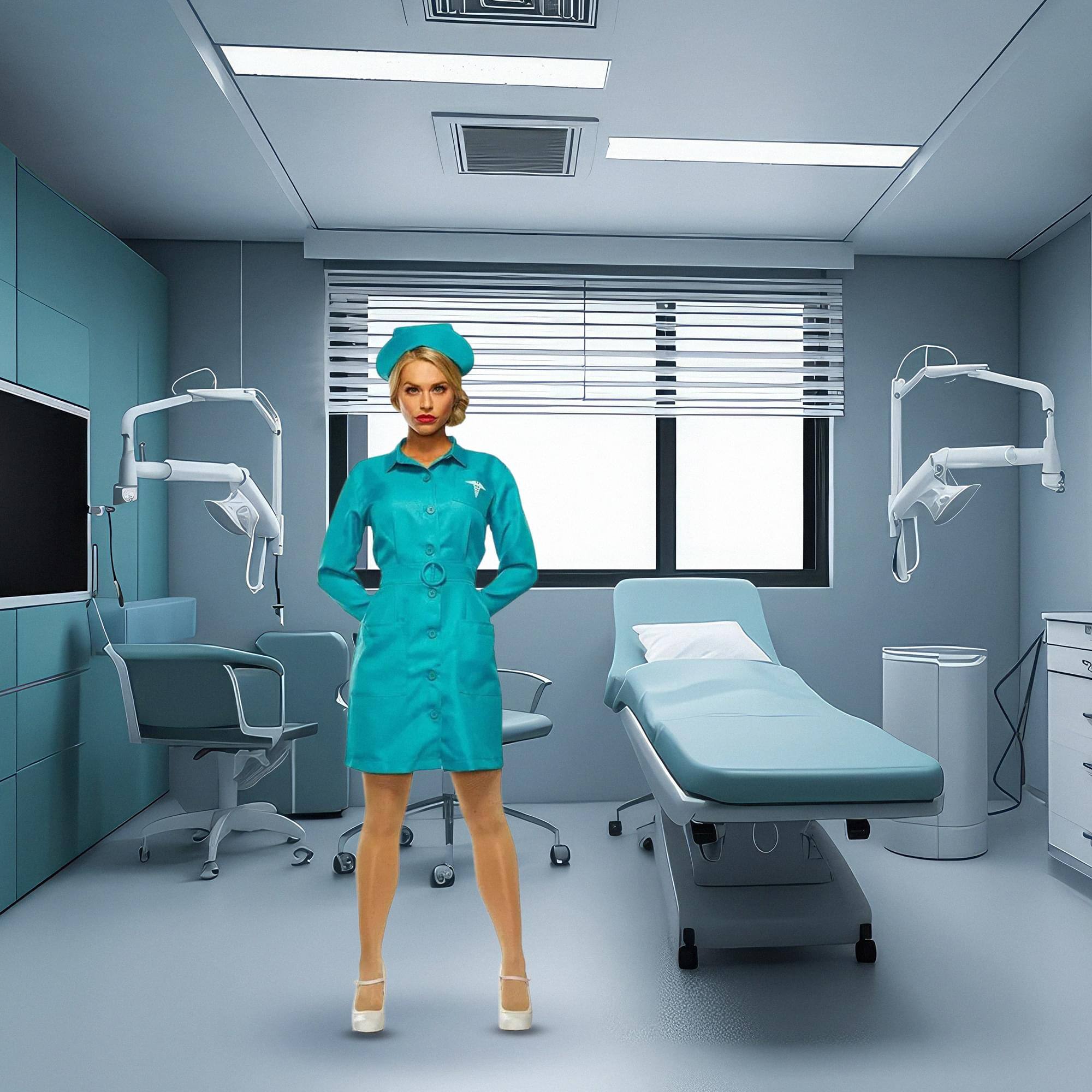 Alt View 10. Seeing Red - Mental Health Nurse Adult Costume | Medium - Blue.