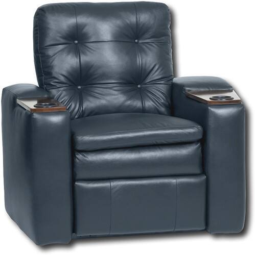 Angle Standard. Berkline - Leather Home Theater Recliner with Straight Left Arm & Curved Right Arm.