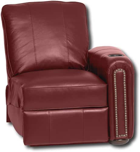 Angle Standard. Berkline - Leather Home Theater Recliner with Right Curved Arm.