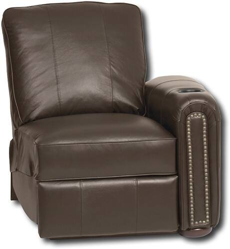 Angle Standard. Berkline - Leather Home Theater Recliner with Right Curved Arm.
