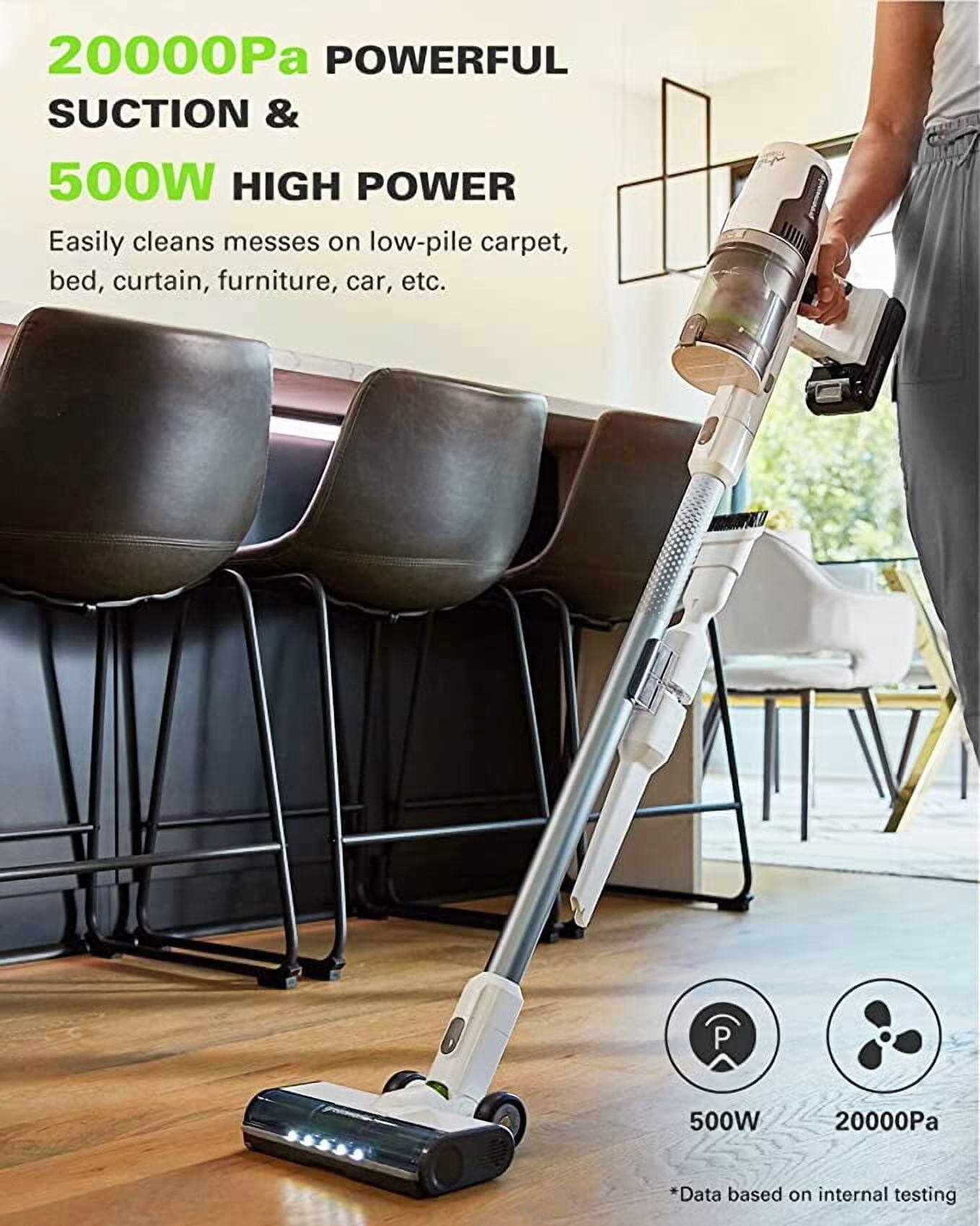 20000Pa POWERFUL SUCTION & 500W HIGH POWER

Easily cleans messes on low-pile carpet, bed, curtain, furniture, car, etc.

500W 20000Pa

*Data based on internal testing