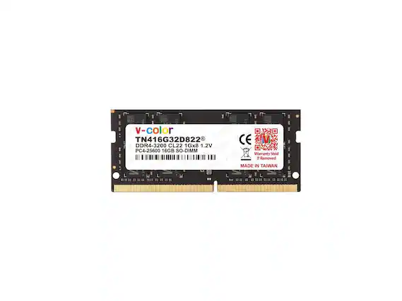 V-color
TN416G32D822
DDR4-3200 CL22 1Gx8 1.2V
PC4-25600 16GB SO-DIMM
MADE IN TAIWAN
Warranty Void If Removed