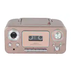 Front. Studebaker - BT Series Portable Bluetooth CD Player with AM/FM Stereo - Rose Gold.