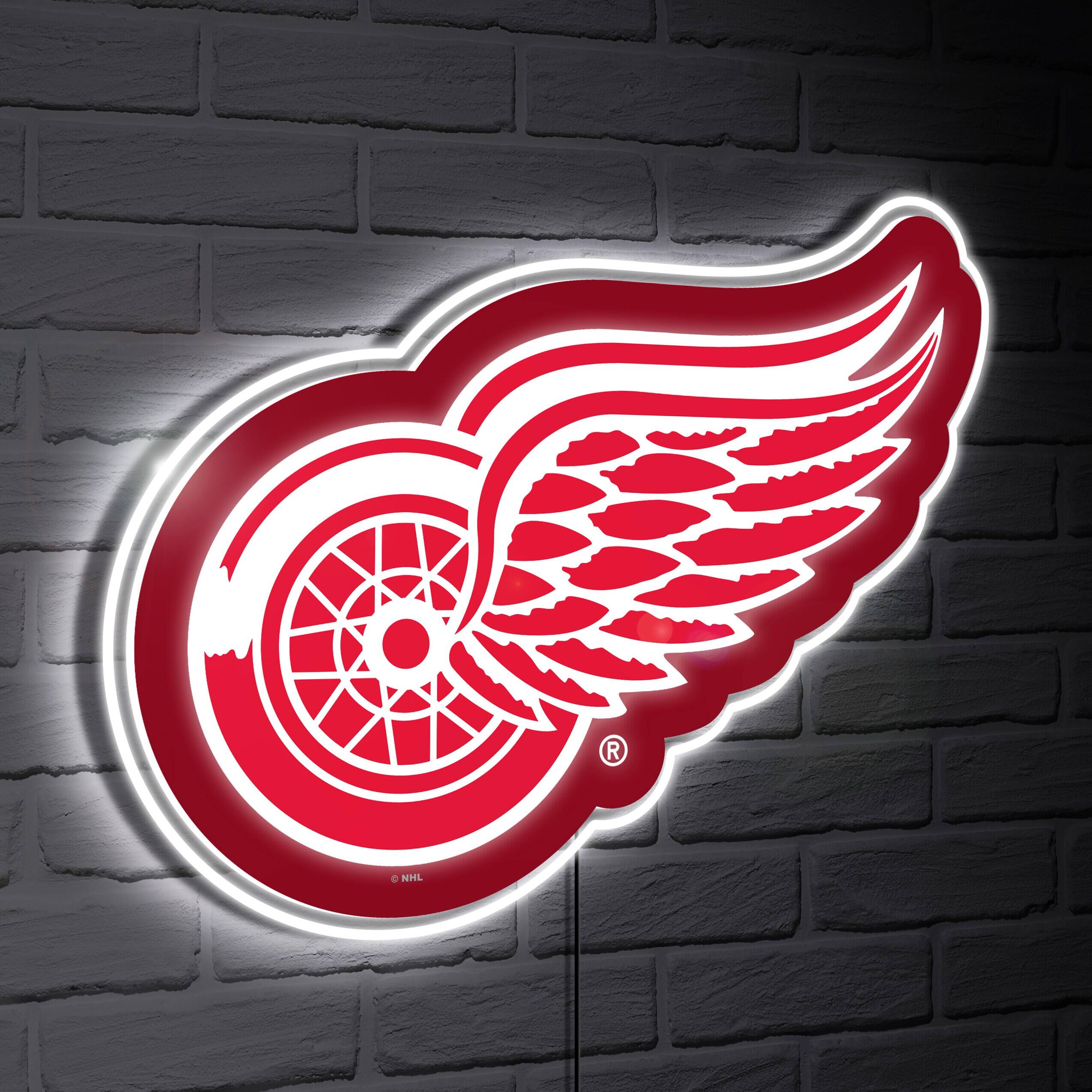 Detroit Red Wings LED Team Logo Shaped Lighted Wall Sign