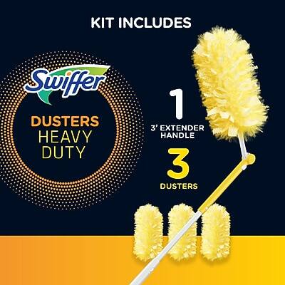 KIT INCLUDES

1 3' EXTENDER HANDLE

3 DUSTERS

SWIFTER

DUSTERS HEAVY DUTY