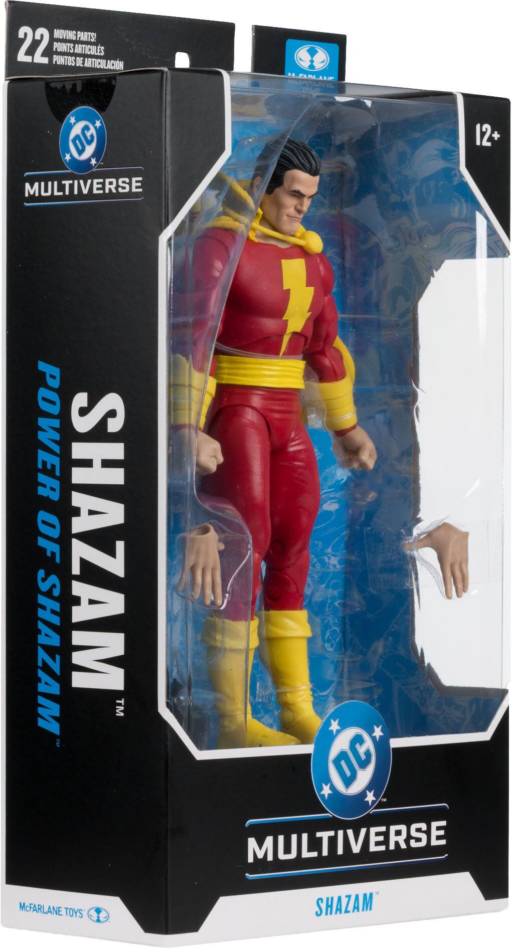 MOVING PARTS!  
22 PUNTOS POINTS ARTICULS DE ARTICULACIÓN  
ONUP MANLANL TOVO DC MULTIVERSE  
12+  
POWER OF SHAZAM  
SHAZAM™  
McFARLANE TOYS  
DC MULTIVERSE  
SHAZAM