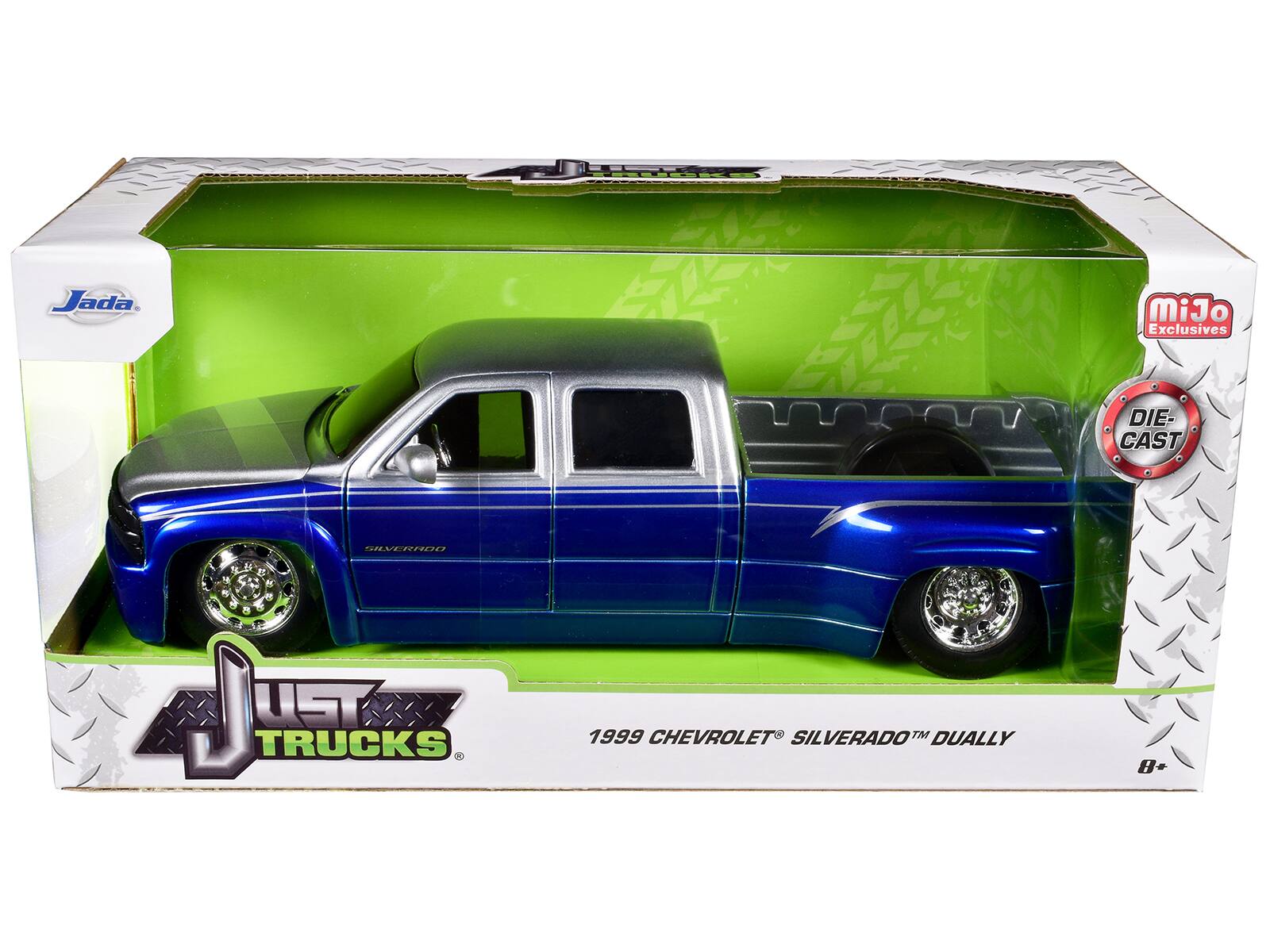 Jada. MiJo Exclusives DIE-CAST JUST TRUCKS 00 1999 CHEVROLET SILVERADO™ DUALY 8+