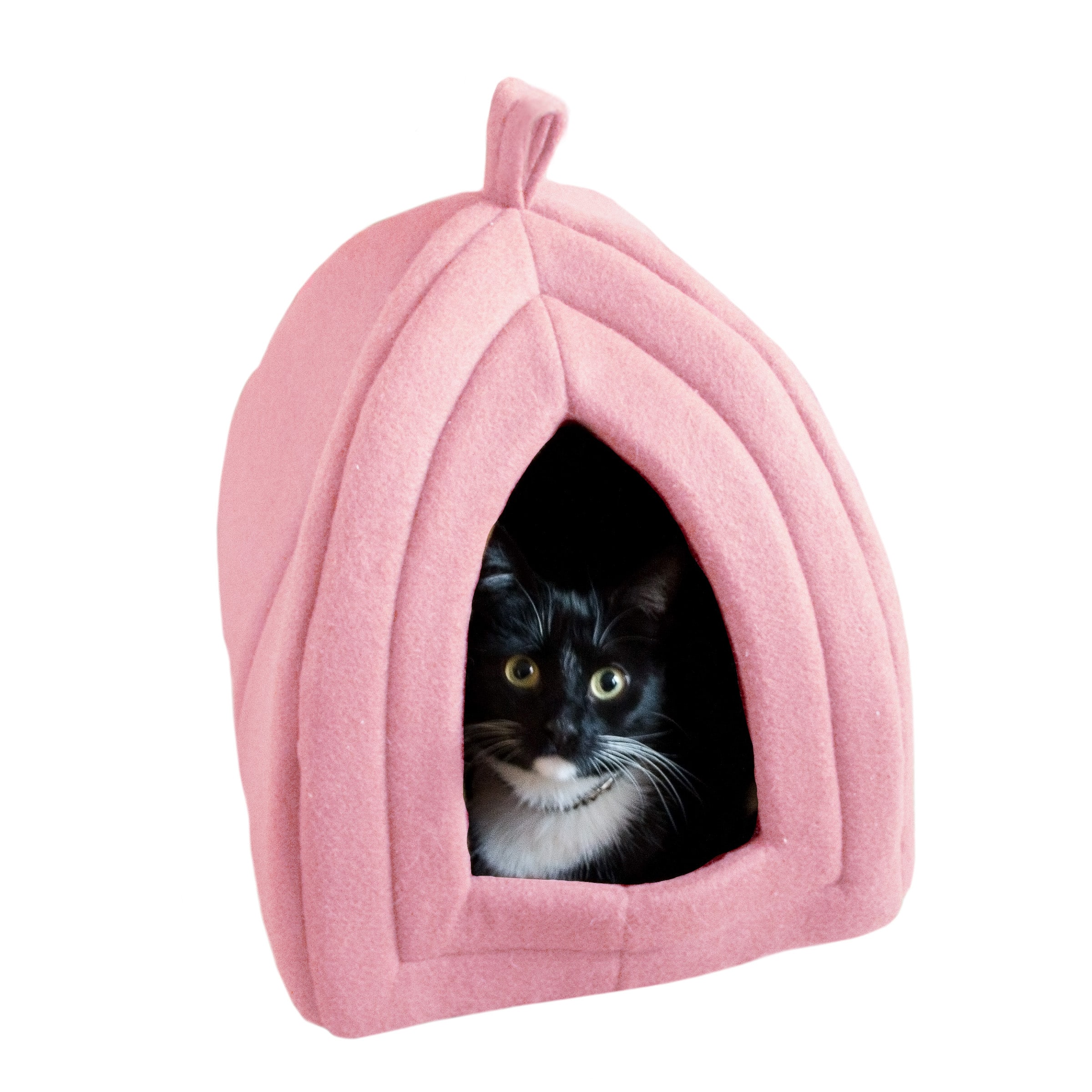 PetMaker - Cat House Indoor Bed with Removable Foam Cushion Pet Tent for Puppies, Rabbits, Guinea Pigs, and Other Small Animals - Pink