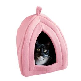 PetMaker - Cat House Indoor Bed with Removable Foam Cushion Pet Tent for Puppies, Rabbits, Guinea Pigs, and Other Small Animals - Pink