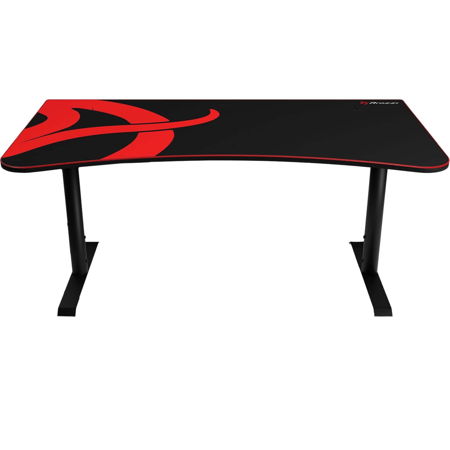 Alt View 18. Arozzi - Arena Ultrawide Curved Gaming Desk - Black with Red Accents.
