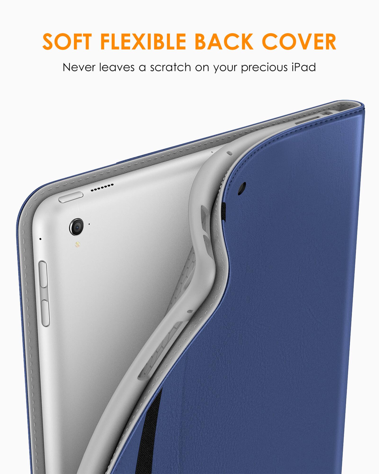SOFT FLEXIBLE BACK COVER  
Never leaves a scratch on your precious iPad