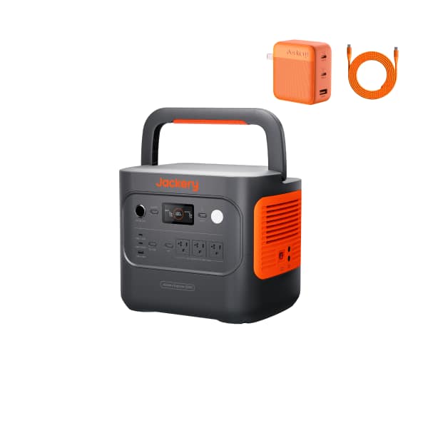 Jackery - E1000AC Portable Power Station Solar Generator 1062Wh with 102W GaN 3-Port Fast Charger for Outdoor Backup (1062 Wh Capacity) - Black