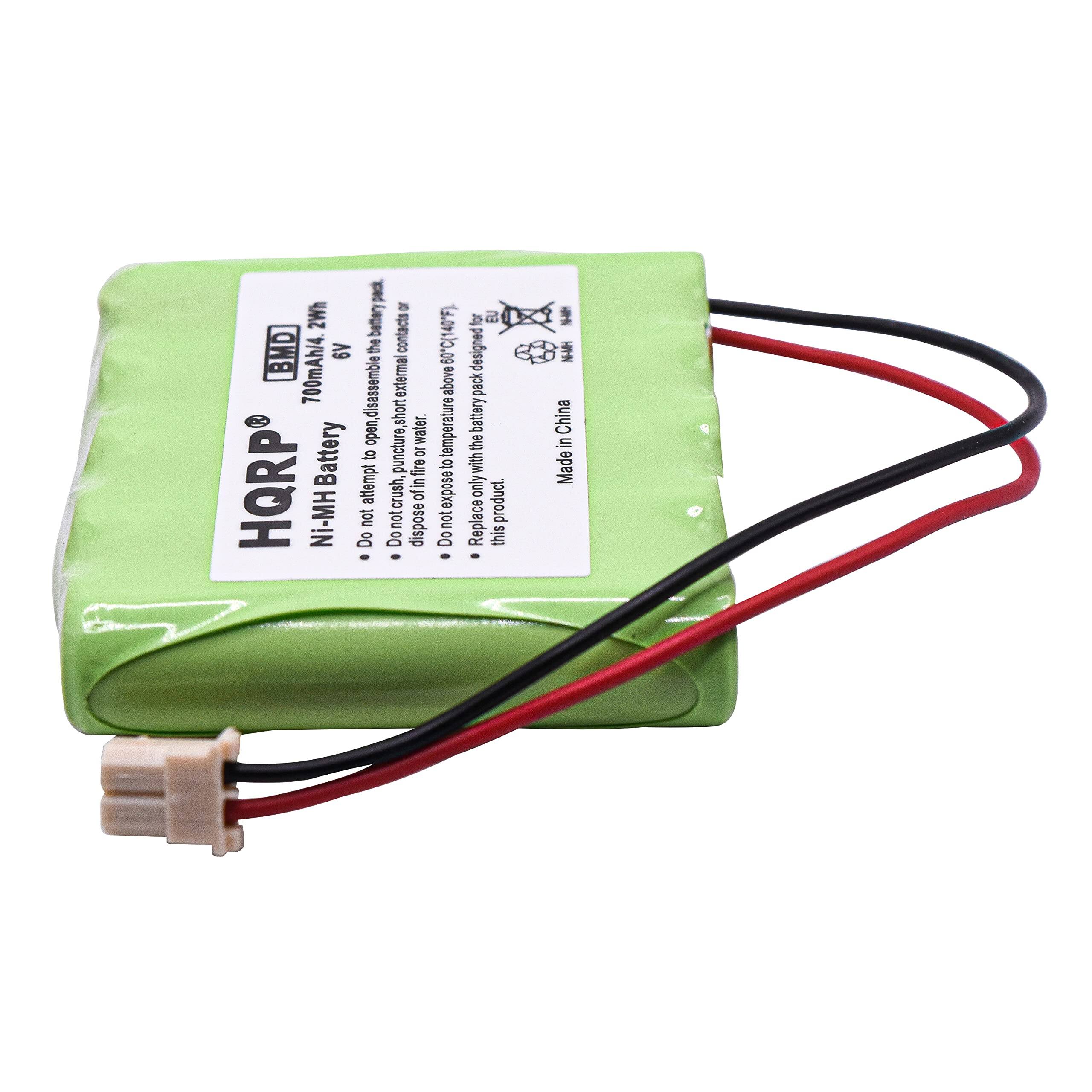 HQRP® Ni-MH Battery  
700mAh 6V  
Made in China  

Do not attempt to open, disassemble, or puncture this product.  
Do not expose to fire or high temperature.  
Do not crush or dispose of in water.  
Do not short the battery.  
Do not expose to temperatures above 40°C (104°F).  

Made in China