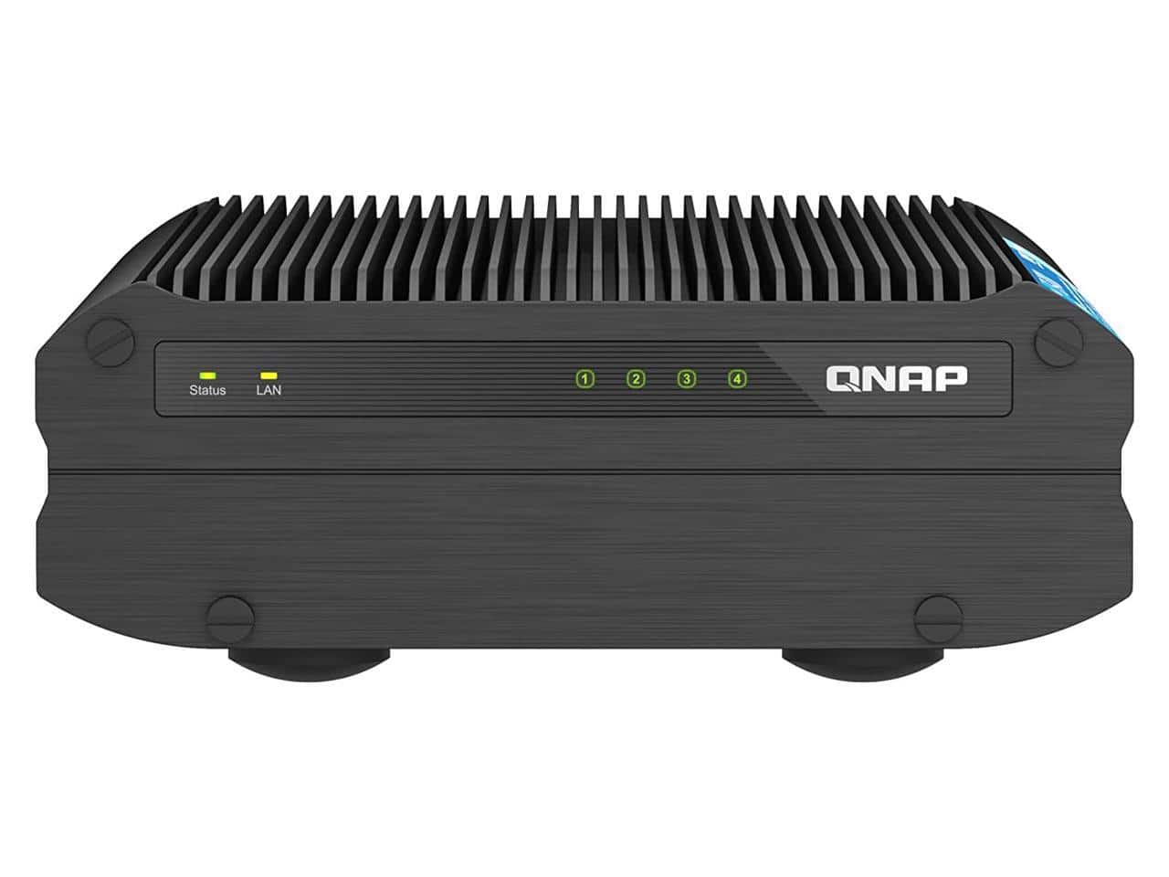 QNAP - TS-i410X-8G-US 4-Bay Fanless NAS, Dual 10GBe, Intel Atom, 8GB DDR4, 2.5GbE (Diskless)