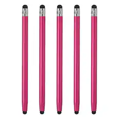 Front. Unique Bargains - 5pcs Stylus Pens for Touch Screens Dual Rubber Tips Capacitive Stylus Universal Tablet Pen Sensitivity Precision - Rose Red.