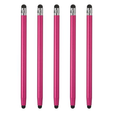 Front. Unique Bargains - 5pcs Stylus Pens for Touch Screens Dual Rubber Tips Capacitive Stylus Universal Tablet Pen Sensitivity Precision - Rose Red.