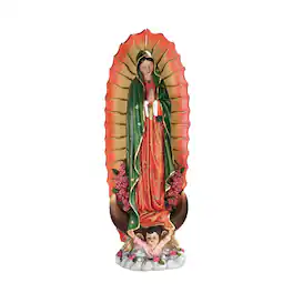 Refined Abode Design - Virgin Of Guadalupe Religious Indoor outdoor Garden Decor Statue Medium Tall Cast Stone Full Finish