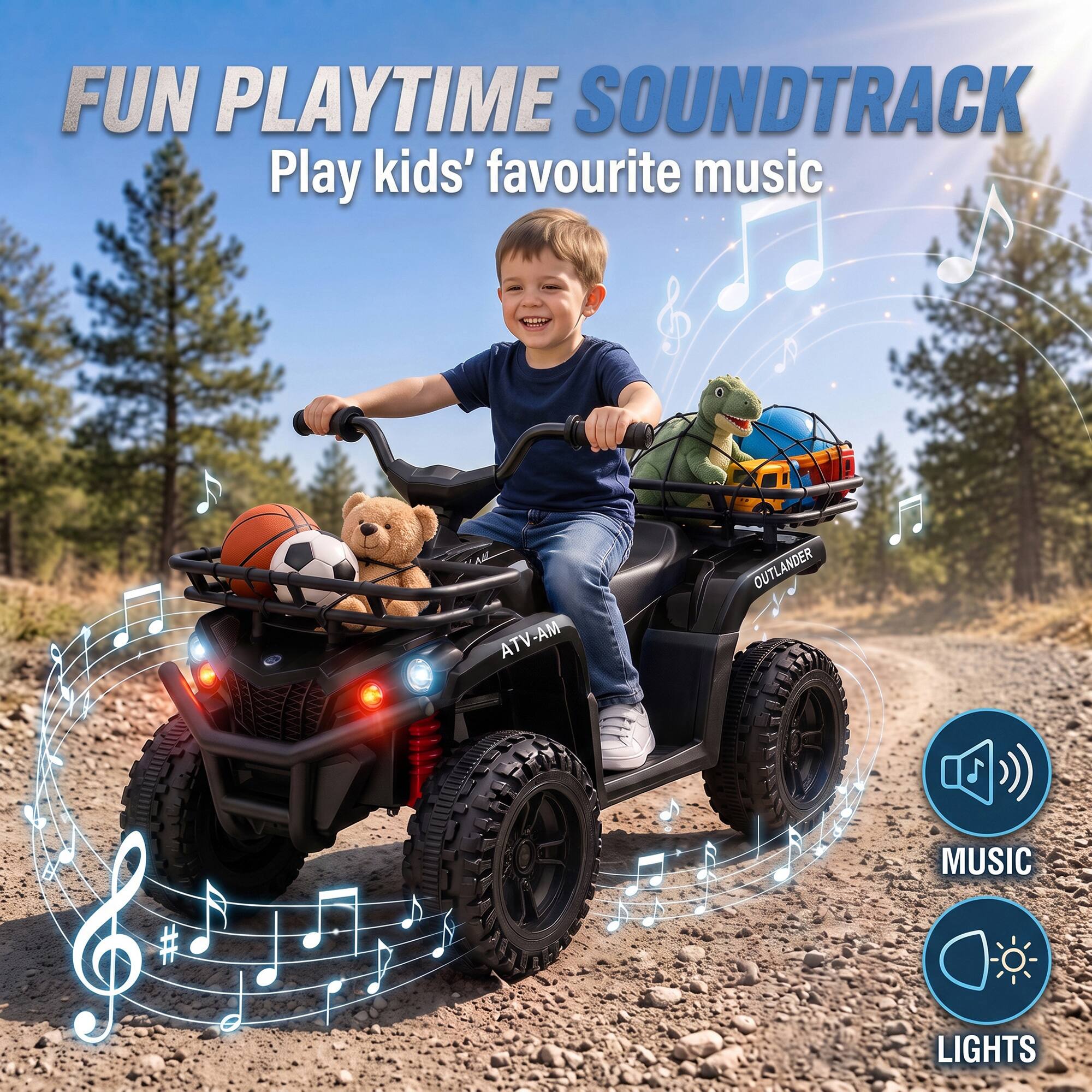 FUN PLAYTIME SOUNDTRACK  
Play kids' favourite music

MA-VTA  
OUTLANDER  
MUSIC  
LIGHTS