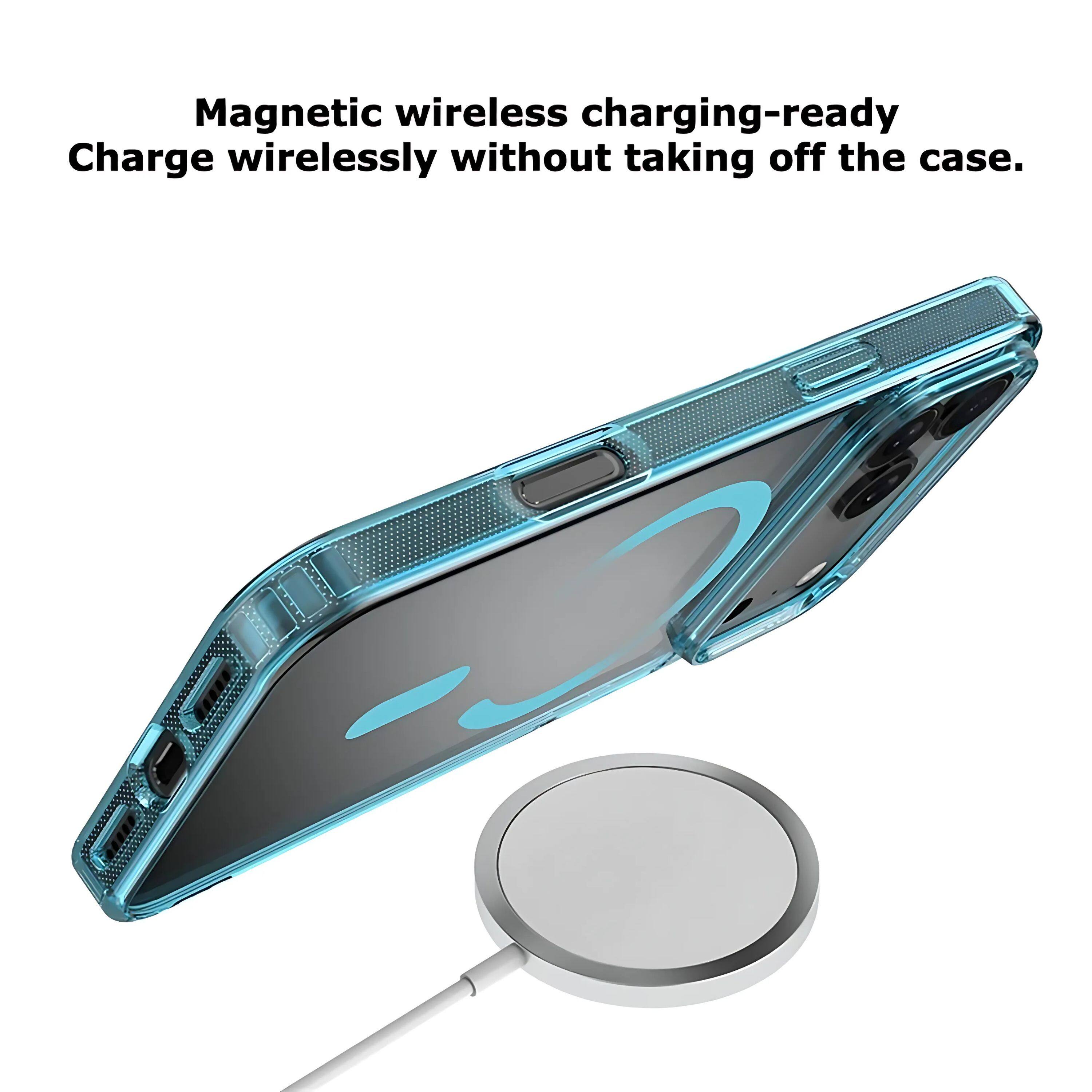 Magnetic wireless charging-ready  
Charge wirelessly without taking off the case.