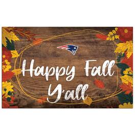 Fan Creations - 11'' x 19'' Happy Fall Y'all Sign - Brown