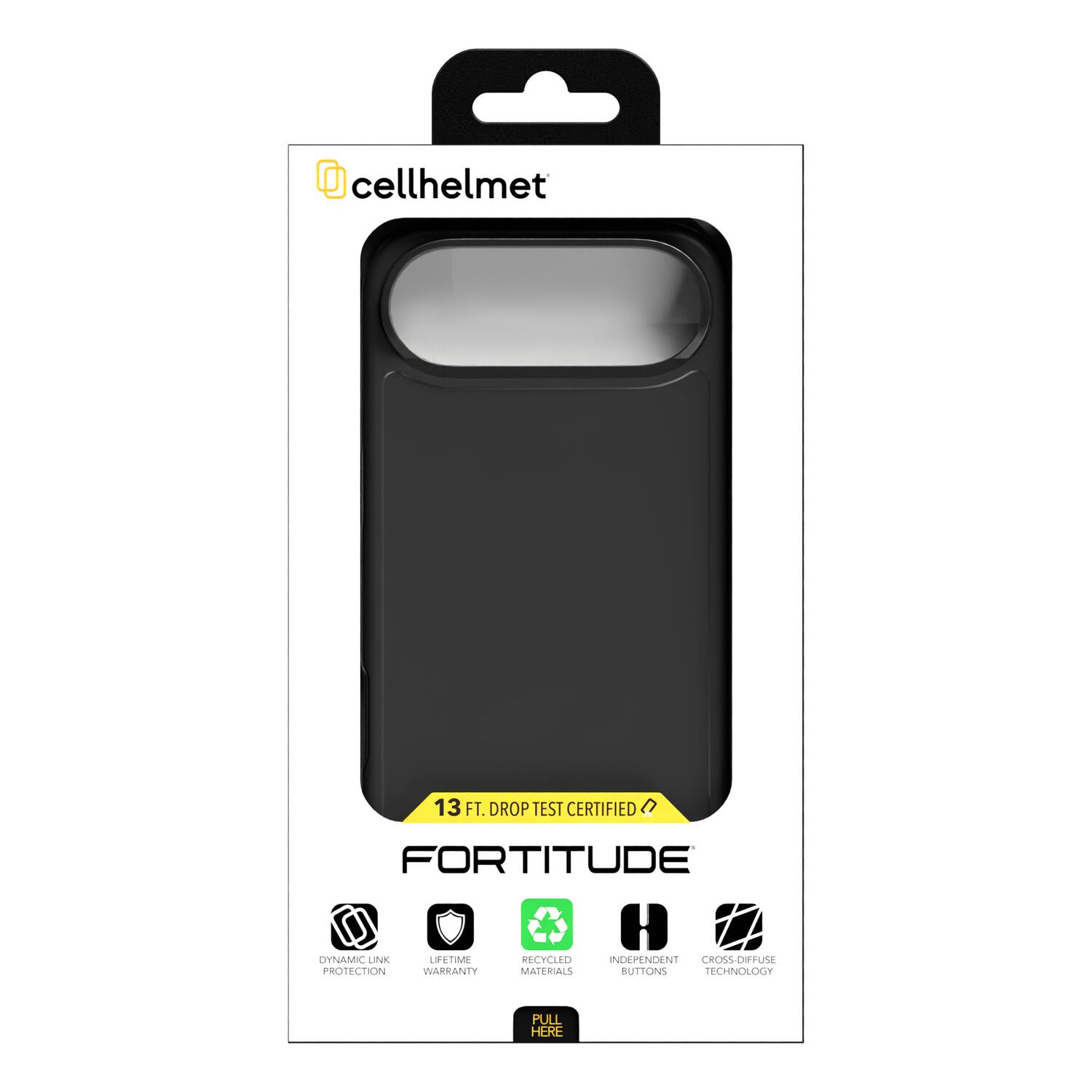 cellhelmet  
13 FT. DROP TEST CERTIFIED  
FORTITUDE  
DYNAMIC LINK  
LIFETIME WARRANTY  
RECYCLED MATERIALS  
INDEPENDENT BUTTONS  
CROSS-DIFFUSE TECHNOLOGY  
PULL HERE