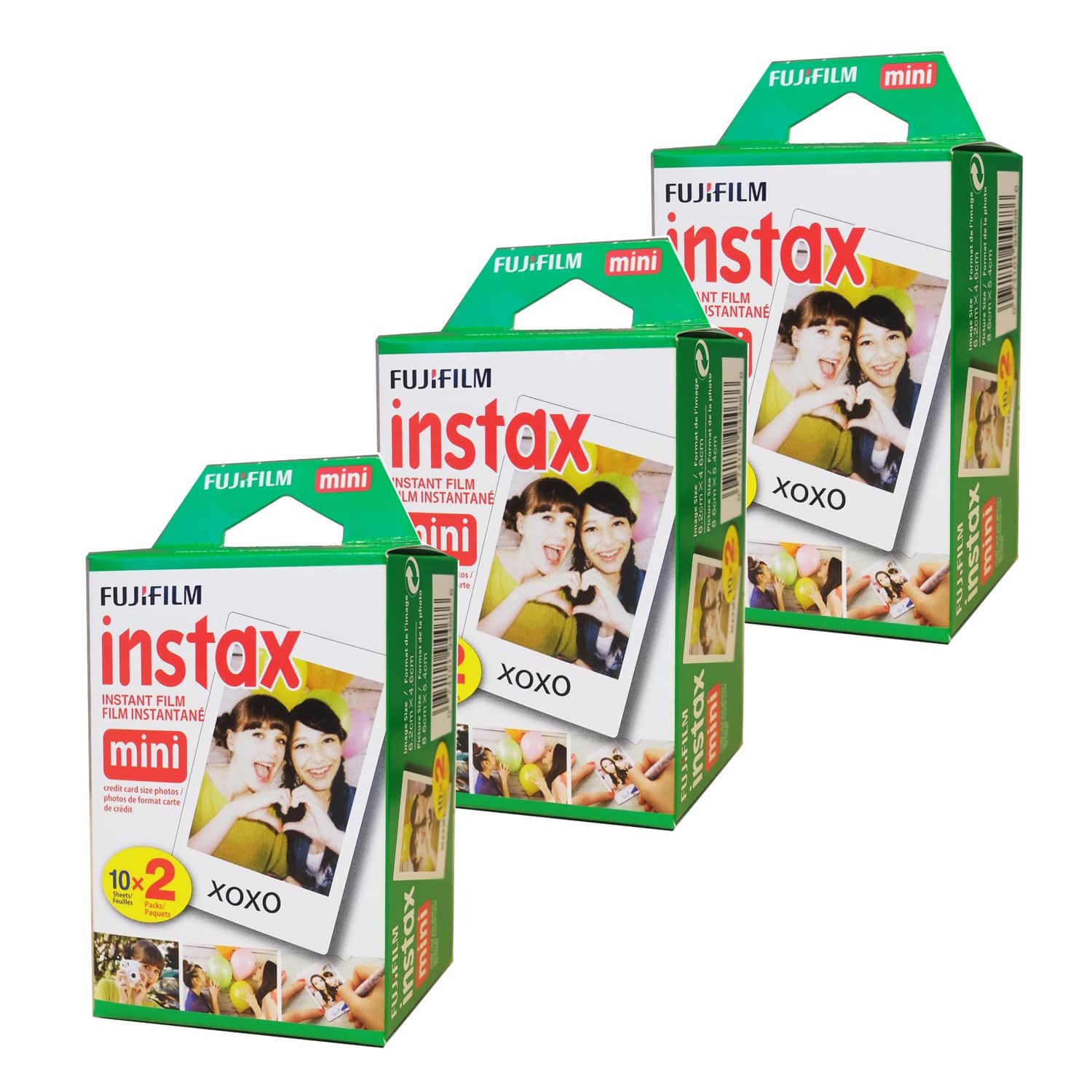 Fujifilm - Instax Mini Instant Film 2x10 3 Packs (60 Shots) - Black