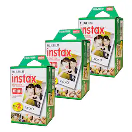 Fujifilm - Instax Mini Instant Film 2x10 3 Packs (60 Shots) - Black
