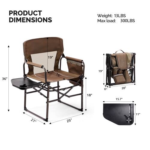PRODUCT DIMENSIONS

Weight: 13LBS  
Max load: 300LBS

- 19"  
- 36"  
- 16"  
- 19"  
- 6+  
- 20"  
- 18"  
- 15.7"  
- 21"  
- 25"  
- 11"