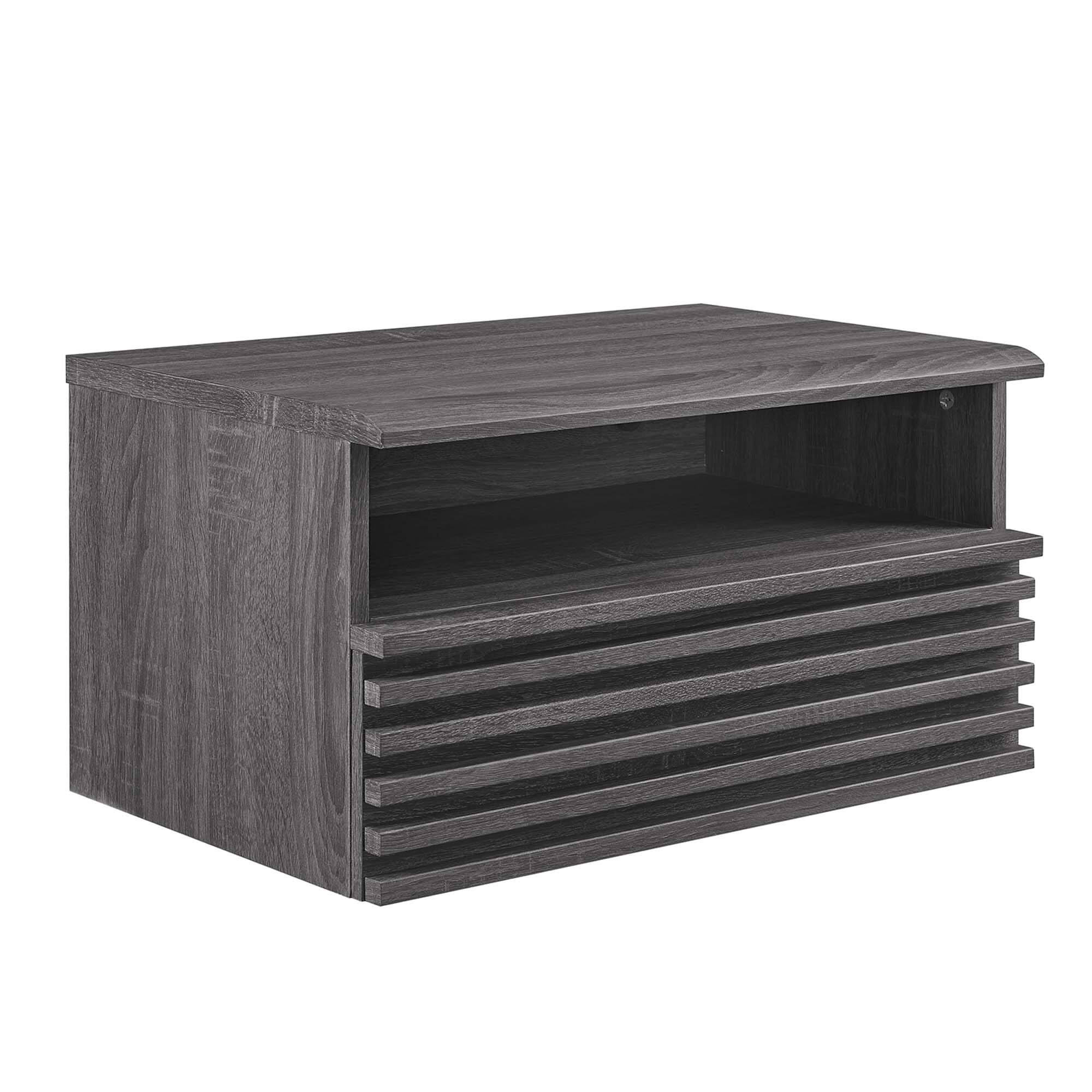 Angle. Modway - Render Wall-Mount Nightstand by Modway - Charcoal.