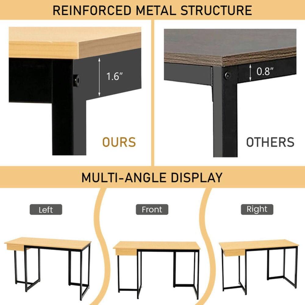 REINFORCED METAL STRUCTURE

1.6"  
OURS  
0.8"  
OTHERS  

MULTI-ANGLE DISPLAY  

Left  
Front  
Right