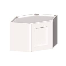 Front. Boyel Living - 24-in W x 18-in H x 12-in D Shaker RTA Kitchen Diagonal Corner Wall Cabinet with Soft-Close - White Shaker.
